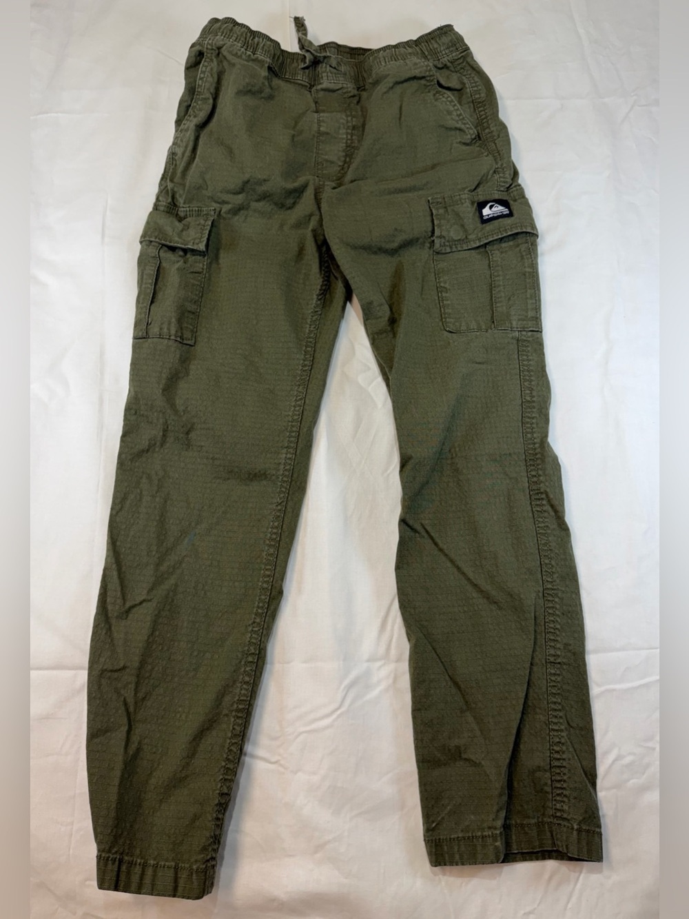 Quiksilver Olive Green Cargo Pants with Elastic Waist